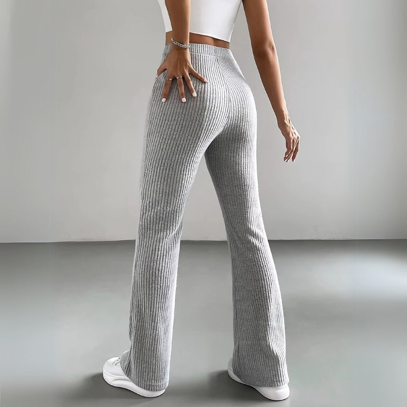 Kathrine | Lounge Pants Ribbed Flared High Waist