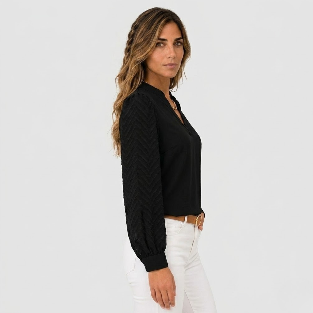 Nikki | Long Sleeve Blouse with V Neck