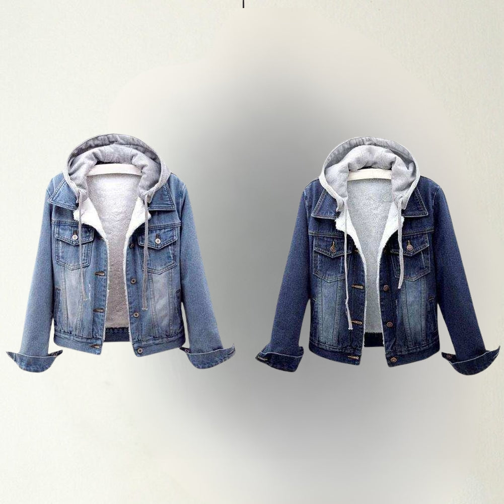 Callina | Denim-Style Hooded Jacket with Front Pockets