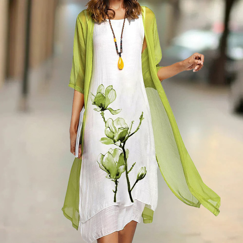 Nasira | Floral Sleeveless Dress Set