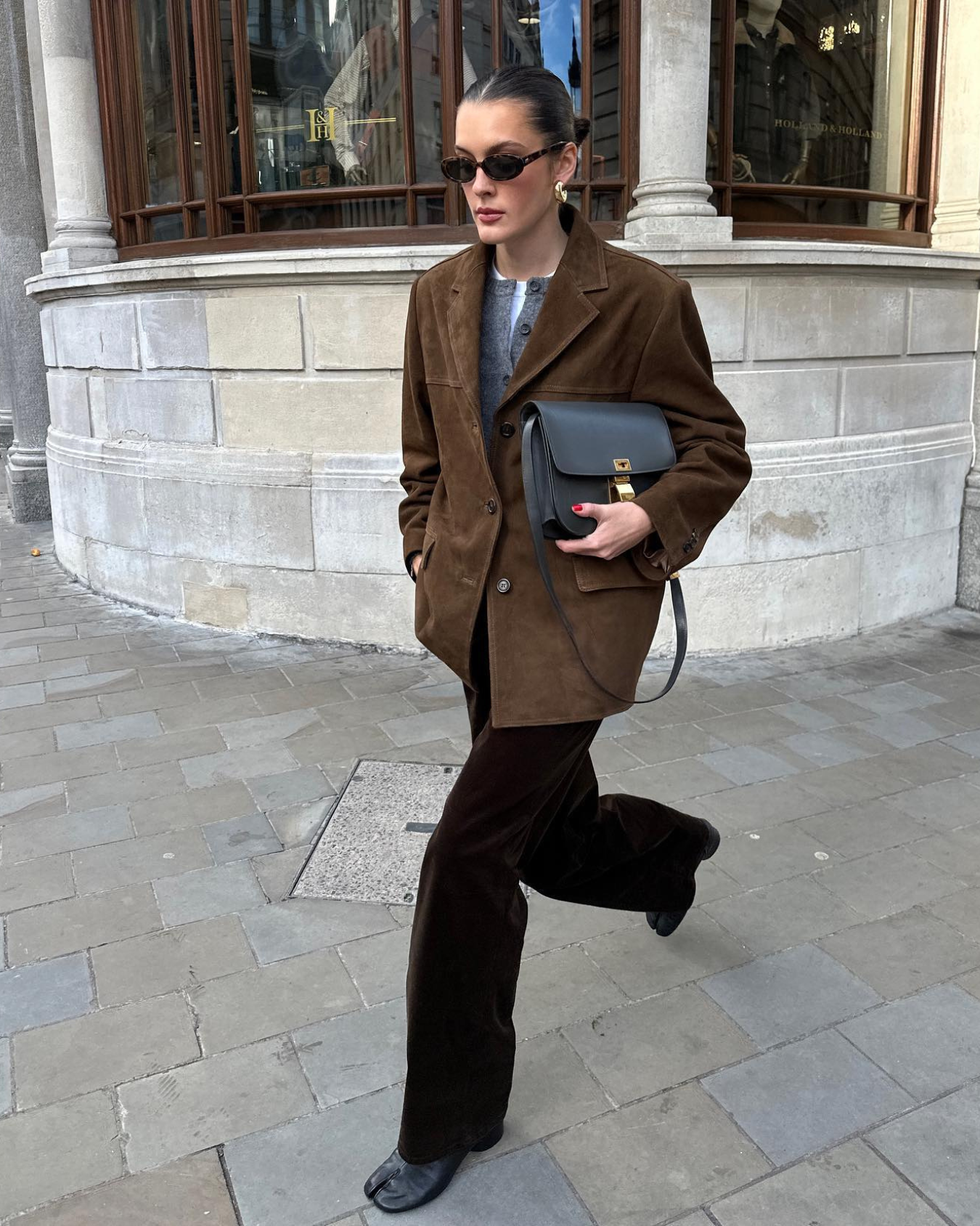 Eline | Suede-Style Jacket with Tailored Longline Fit