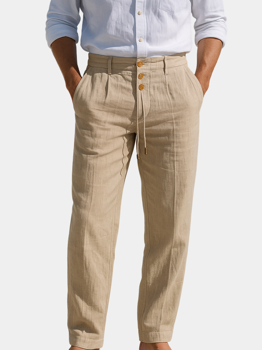 Marisa | Textured Trousers with Drawstring Waist