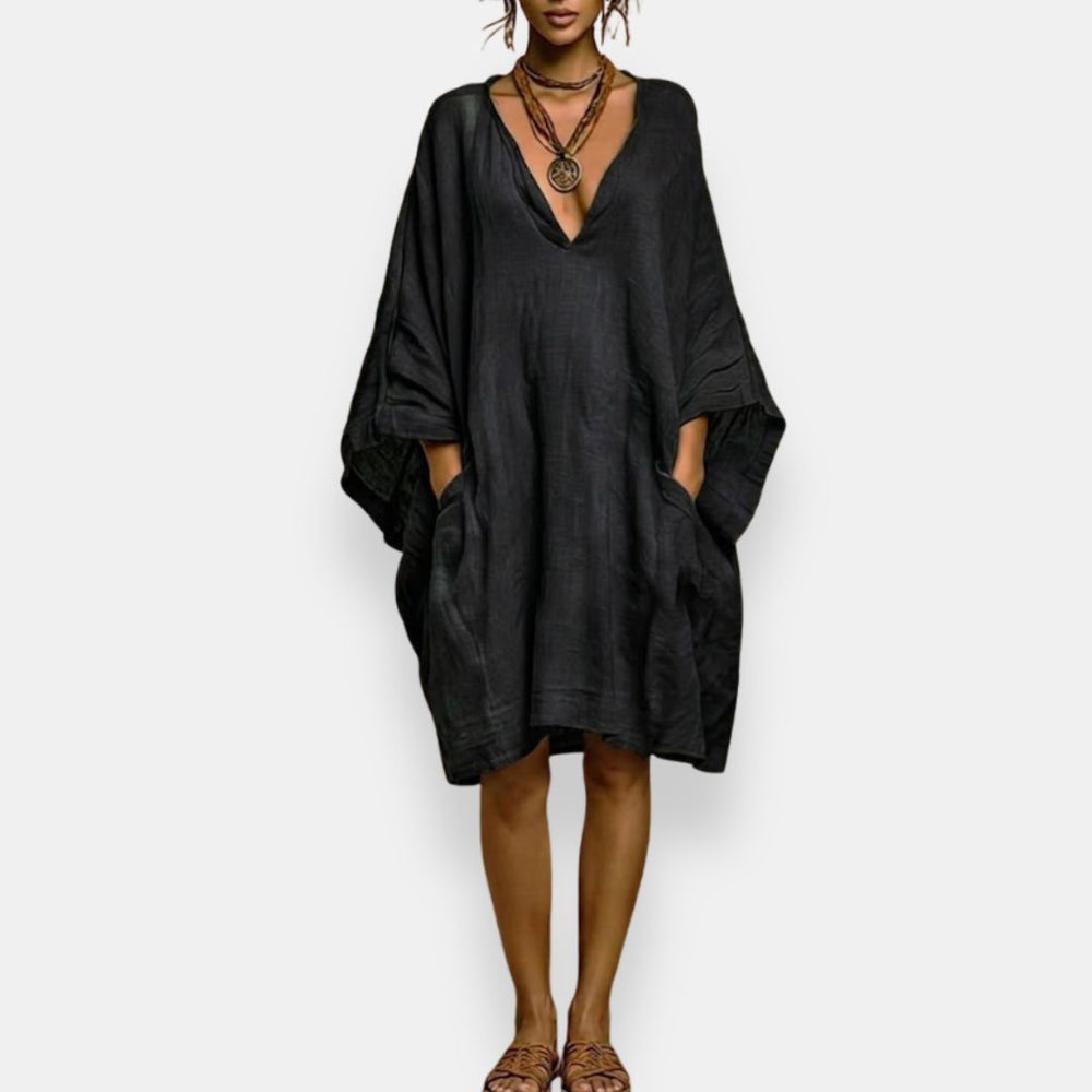 Diaraye | Dress Oversized V Neck Pocket Detail