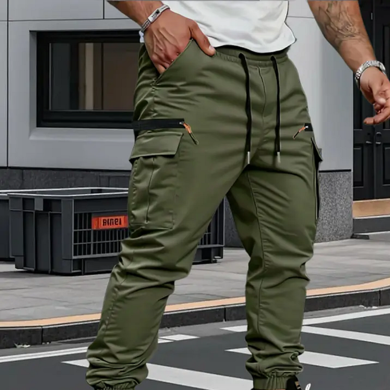 Masoon | Jogger Trousers with Drawstring Waist and Pockets