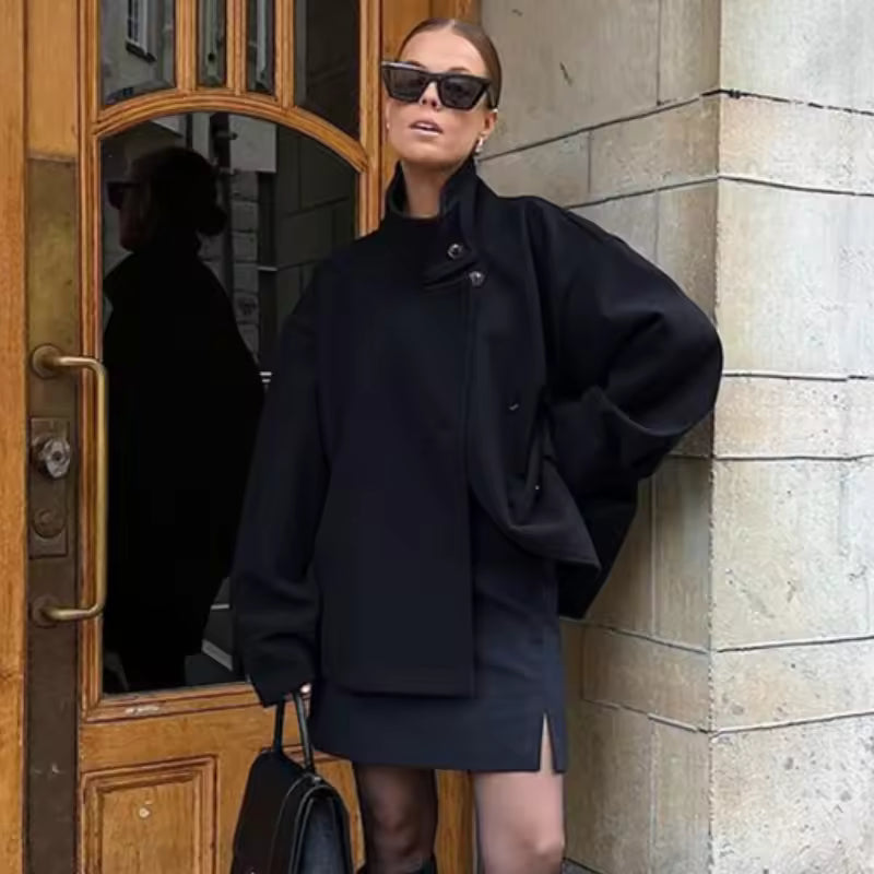Georgina | Long Sleeve Button-Front Jacket with Collar