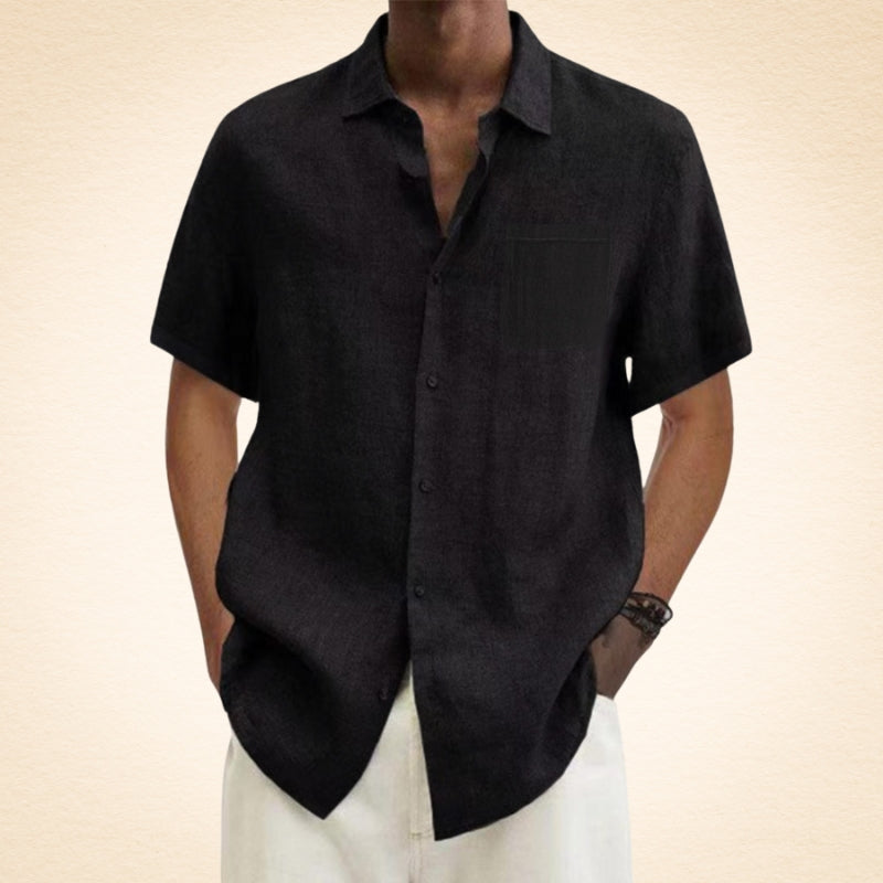 Lavrov | Short Sleeve Button Front Linen Shirt