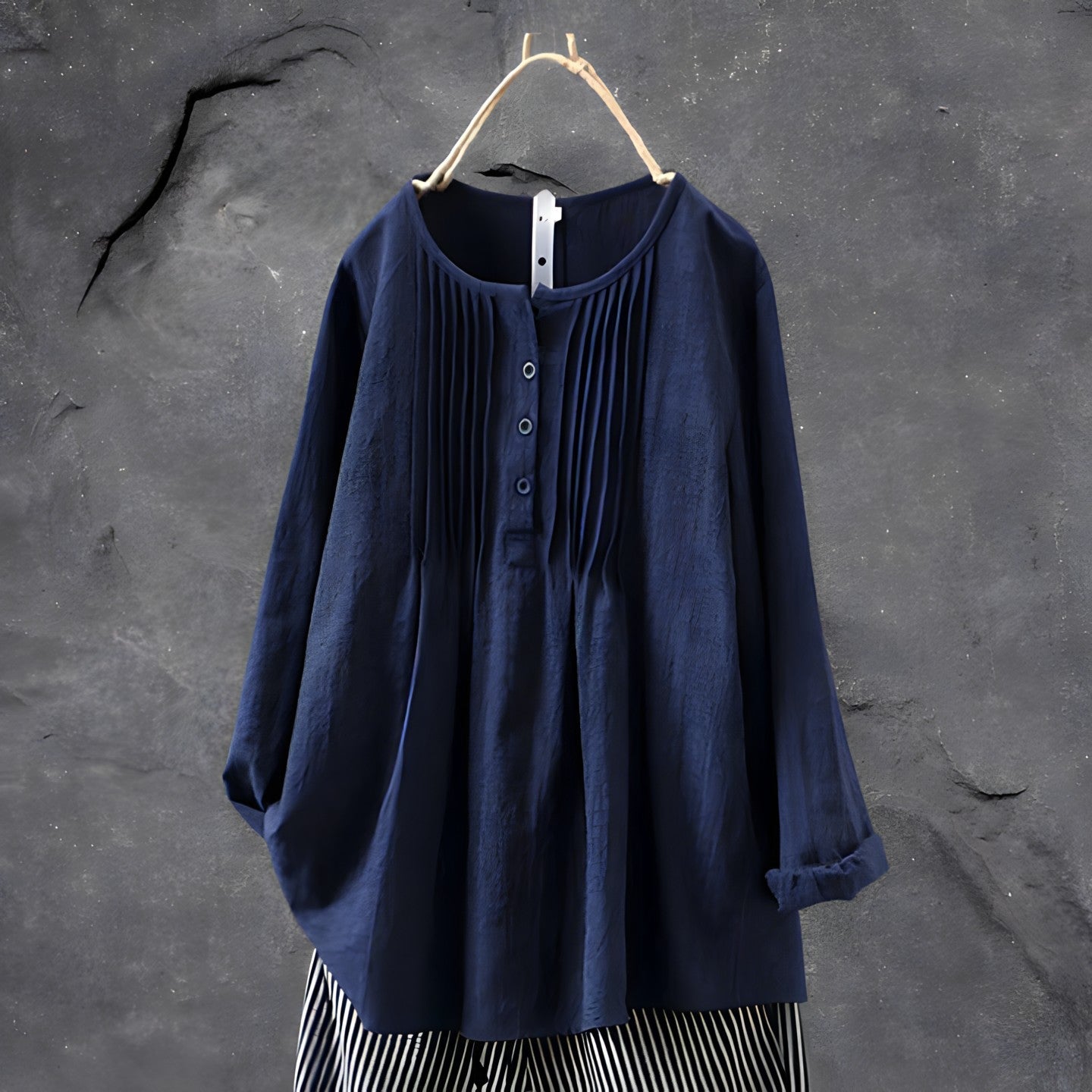 Sabeena | Long Sleeve Pleated Button Blouse