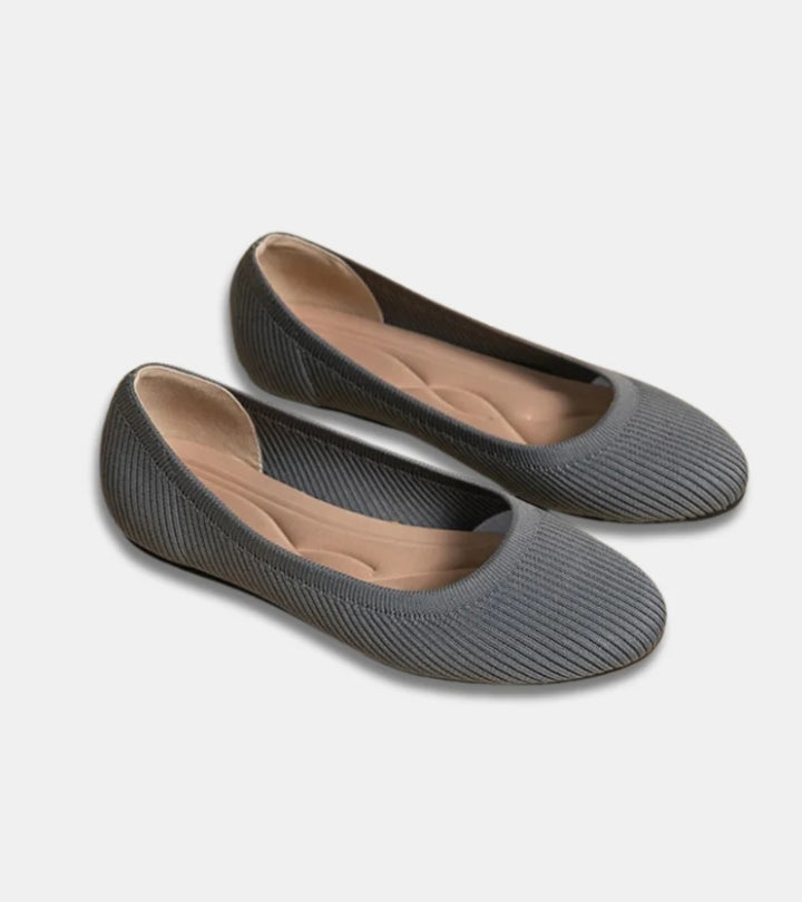 Alfia | Ballet Flats Ribbed Round Toe Slip On