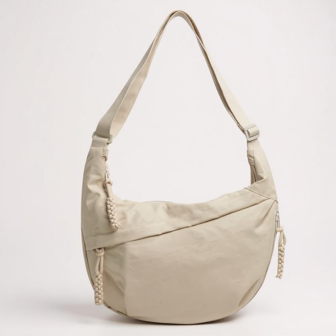 Soukaina | Crescent Shoulder Bag With Zipper Pockets