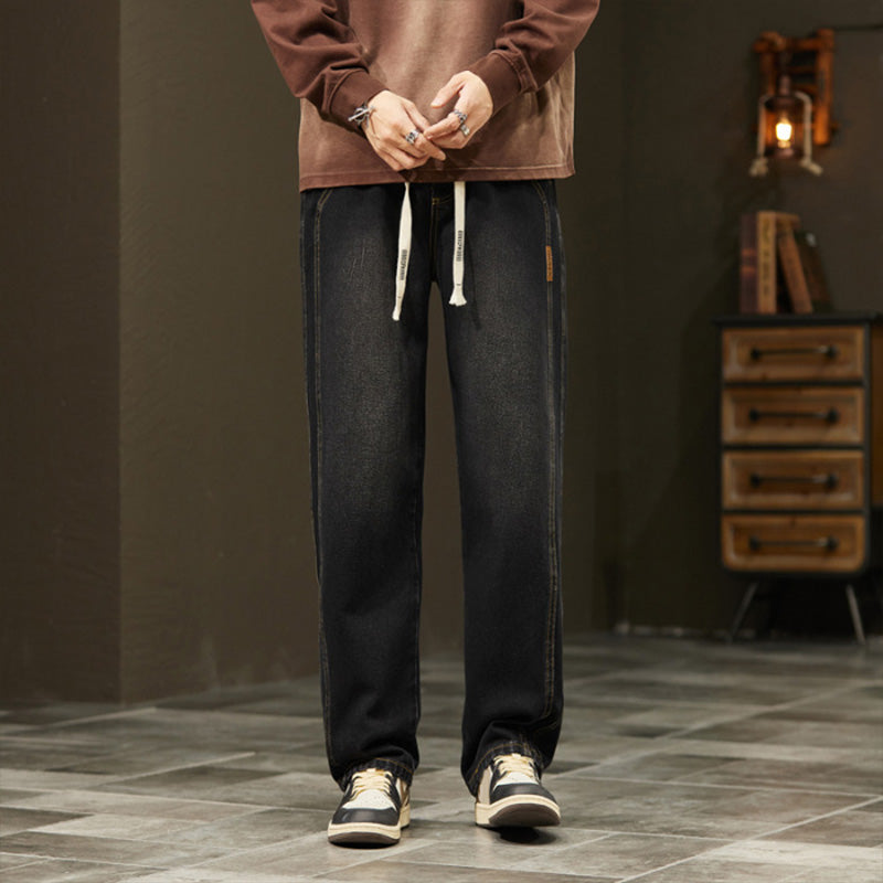 Tharindu | Jeans with Loose Straight-Leg Drawstring Fit