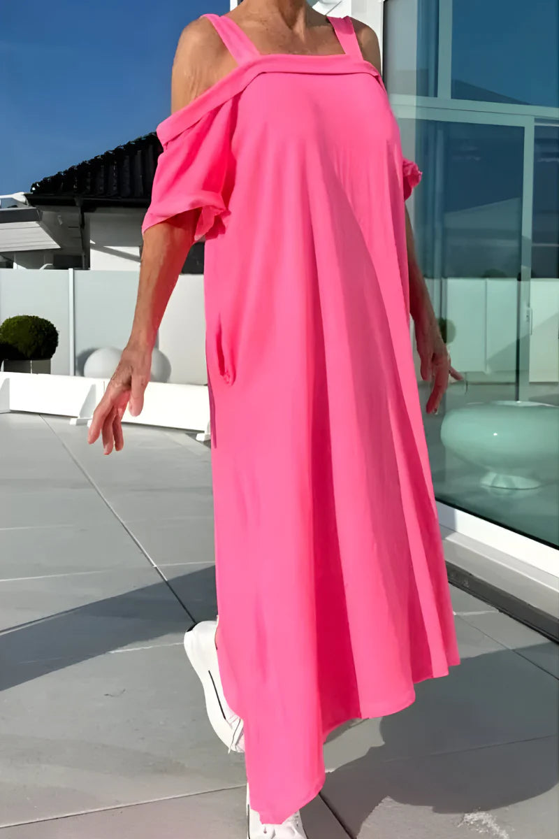 Vathsala | Cold Shoulder Loose Maxi Dress