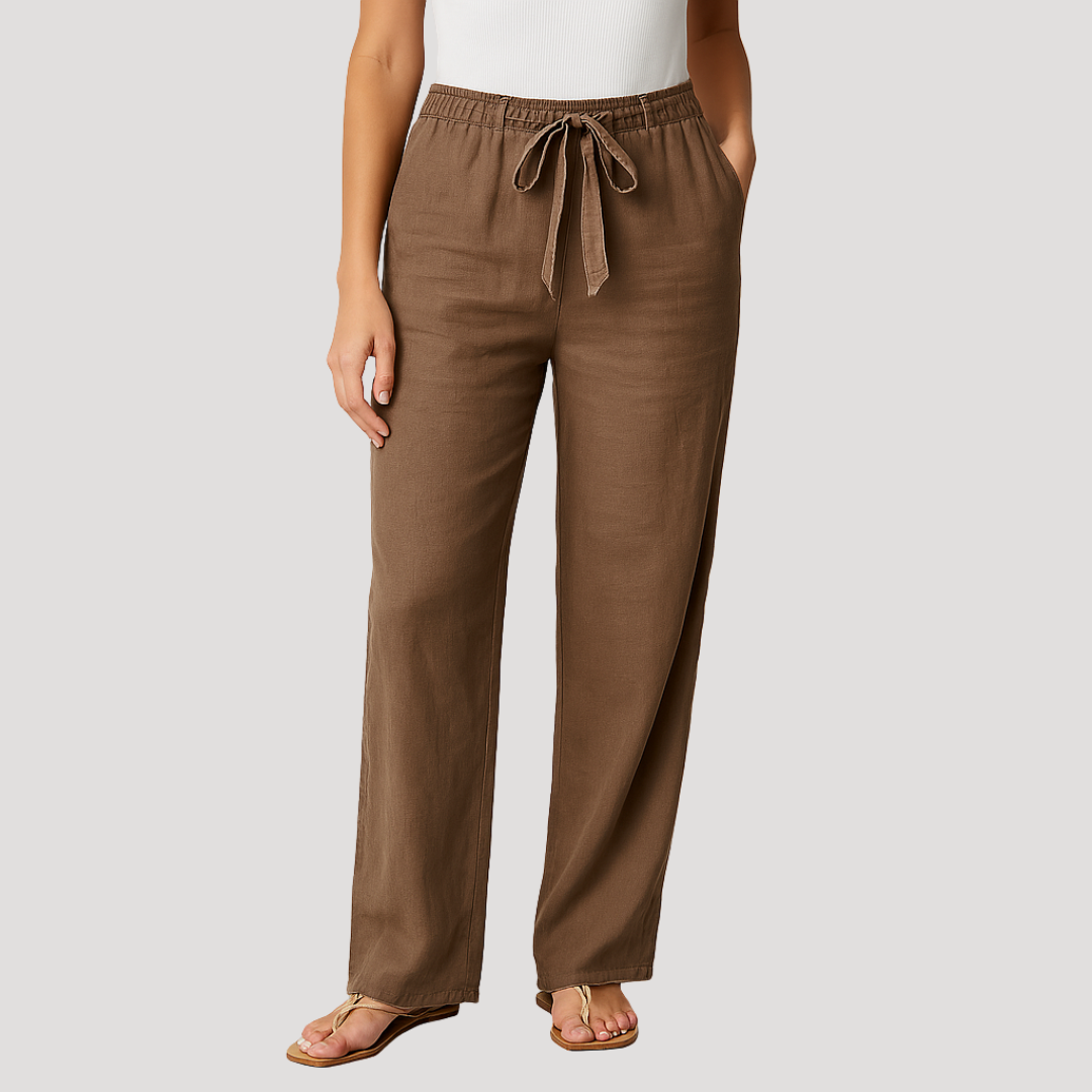 Eylem | Wide Leg Drawstring Trousers with Pockets