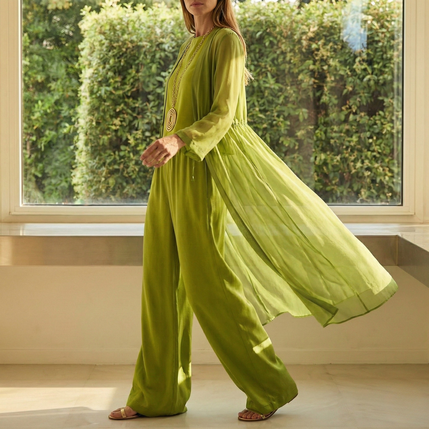 Nimashen - Wide Leg Three Piece Trouser Set