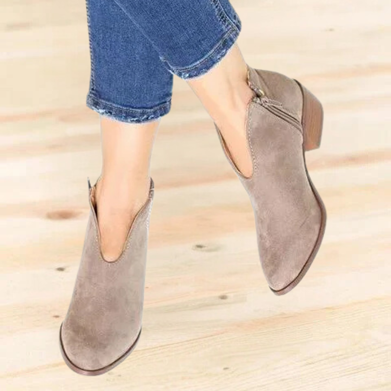 Philomena | Pointed Toe Ankle Boots Block Heel