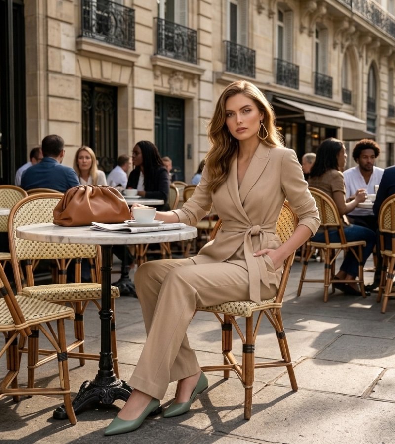 Asya | Wrap Blazer and Wide Leg Trouser Set