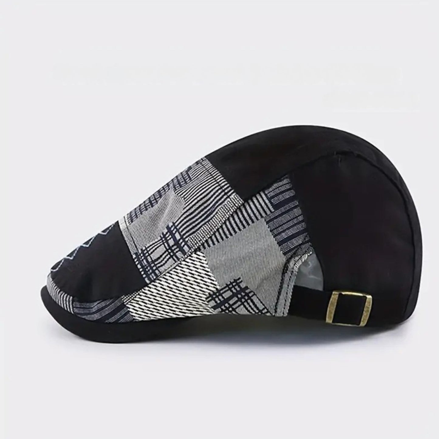 Lebron | Patchwork Pattern Flat Cap Hat
