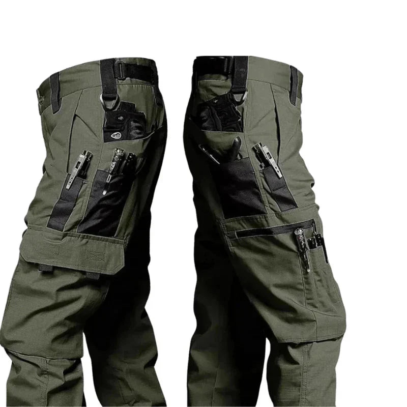 Willie | Cargo Trousers Black Multi Pocket Straight Leg
