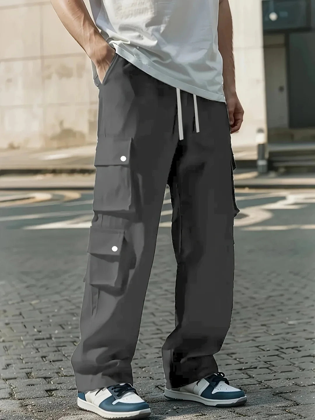 Smith | Wide Leg Cargo Trousers with Flap Pockets