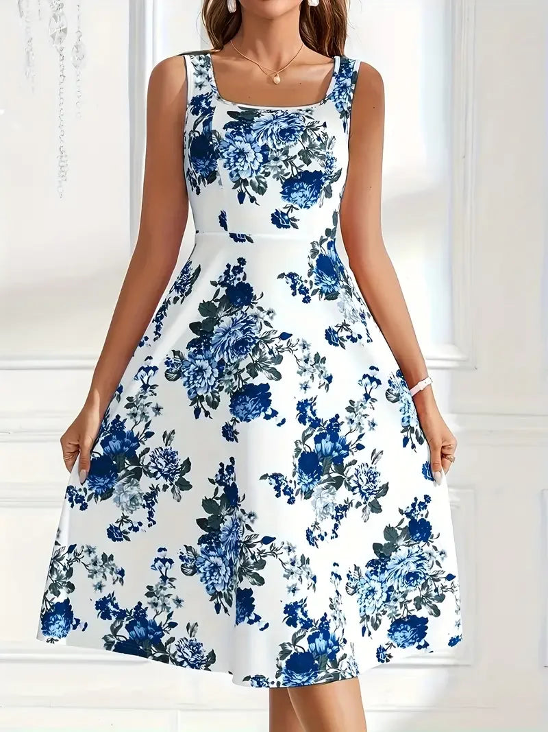 Nikolina | Floral Sleeveless A-Line Dress
