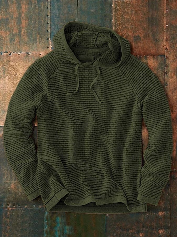 Jacob | Knitted Ribbed Drawstring Hoodie