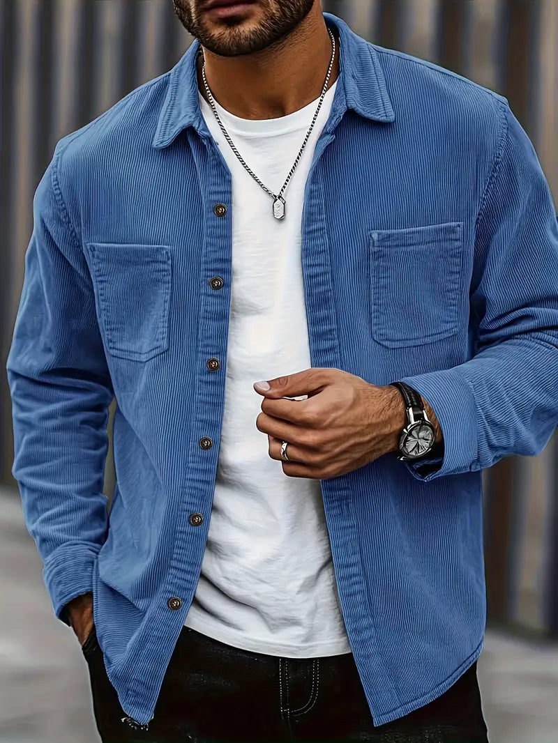 Rickey | Corduroy Button-Up Shirt with Chest Pockets