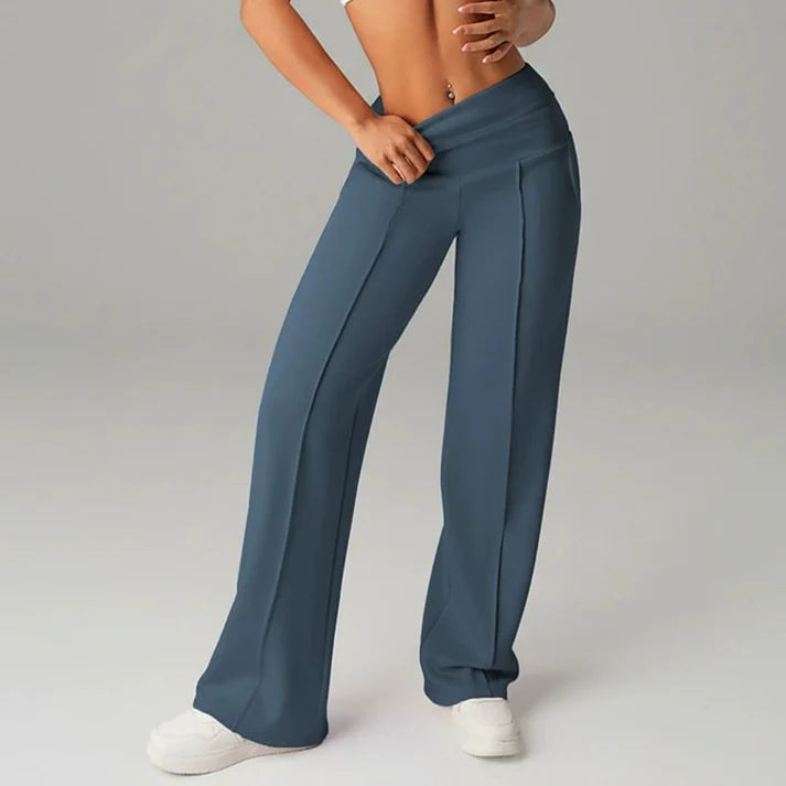 Samanda | Wide Leg Stretch Trousers