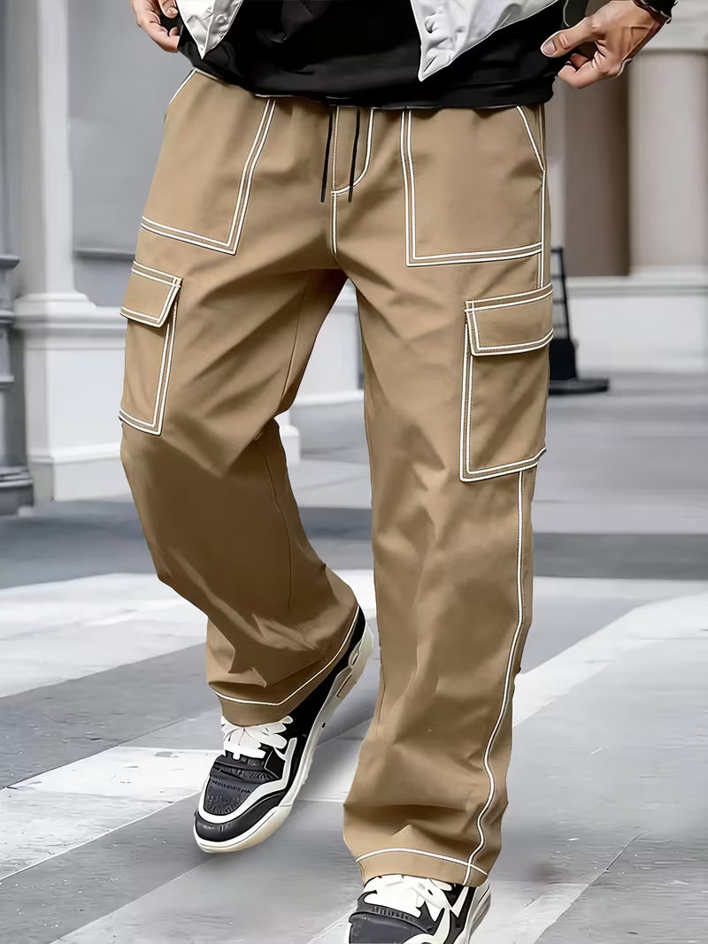 Demetri | Cargo Trousers with Contrast Stitching