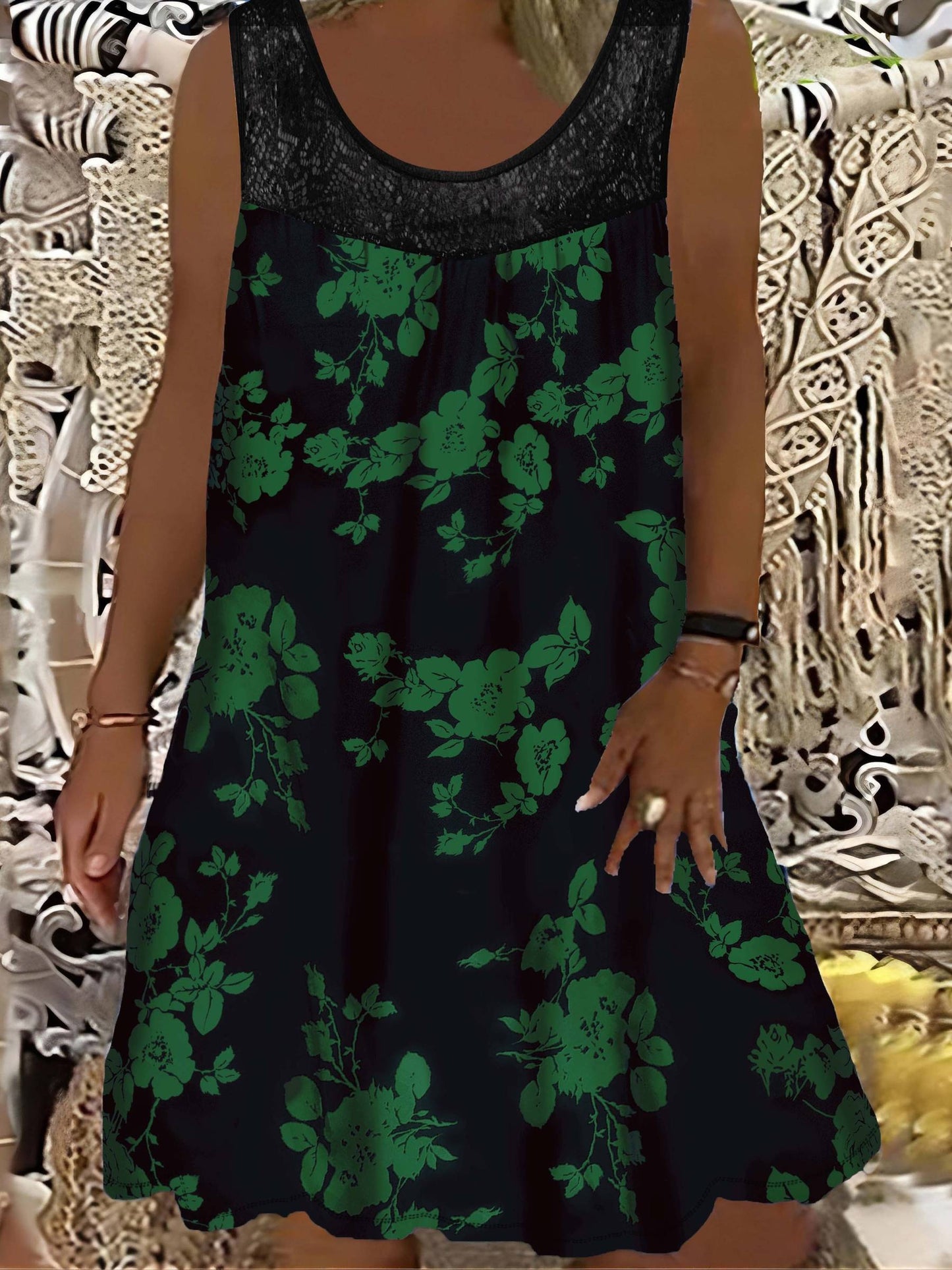 Samudri | Floral Lace Mini Dress