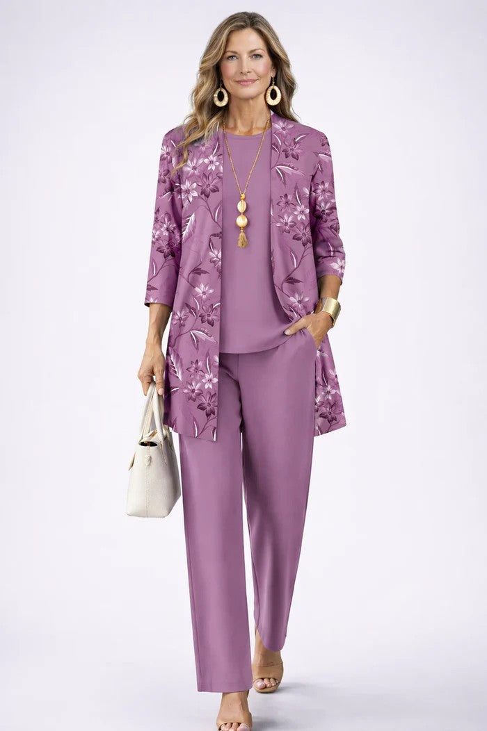 Giota | Floral Three Piece Trouser Set