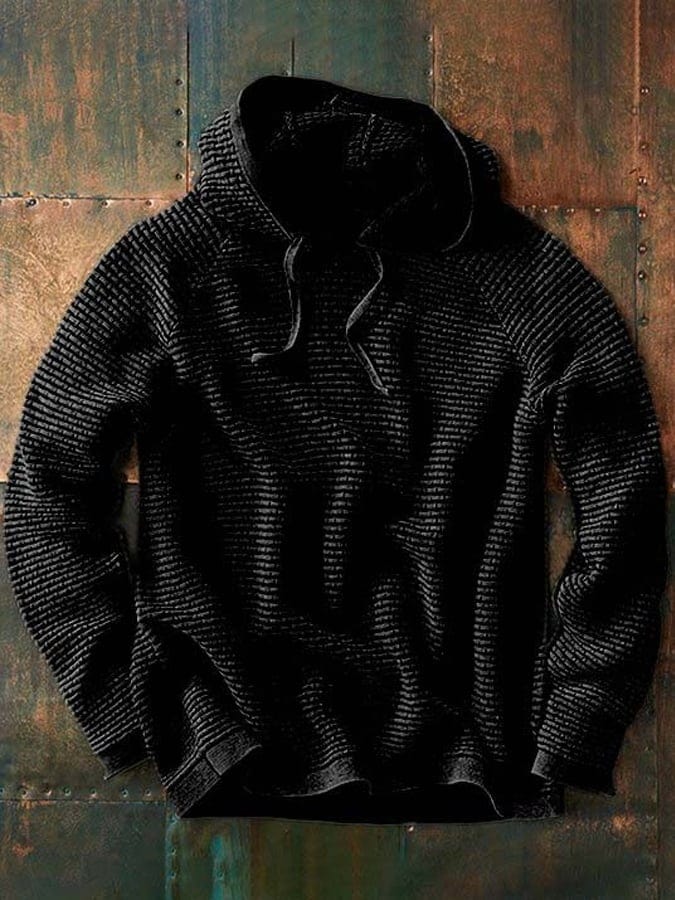 Jacob | Knitted Ribbed Drawstring Hoodie