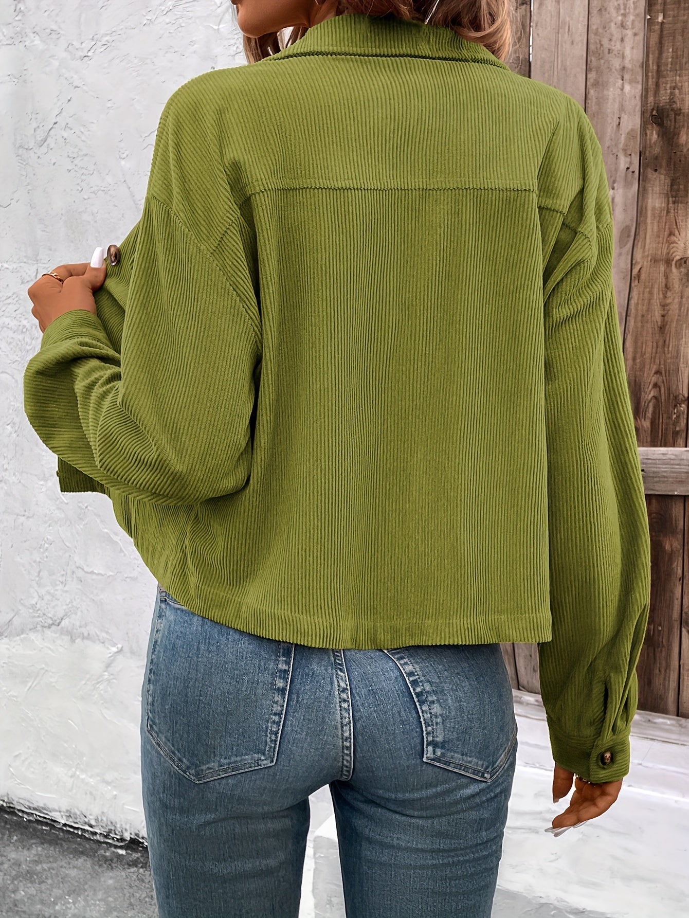 Nichola | Corduroy Button Front Cropped Jacket