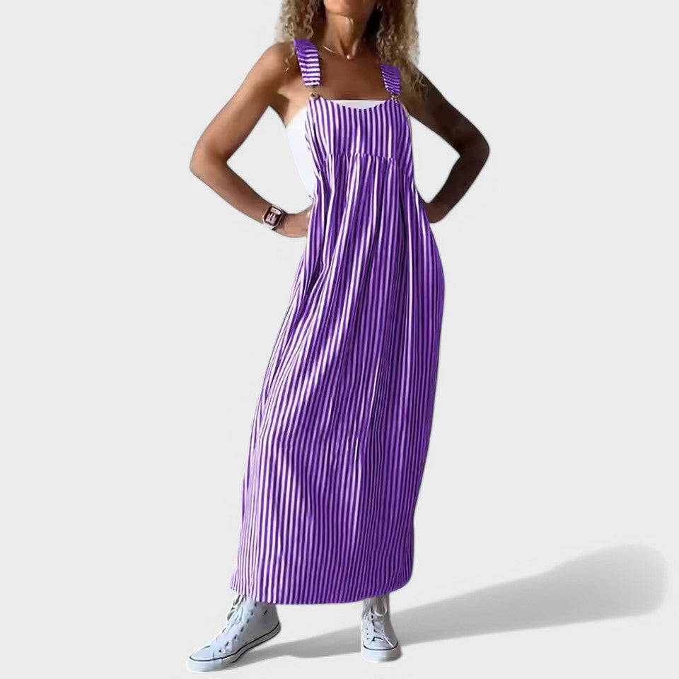 Guzel | Maxi Dress Striped Square Neck Sleeveless