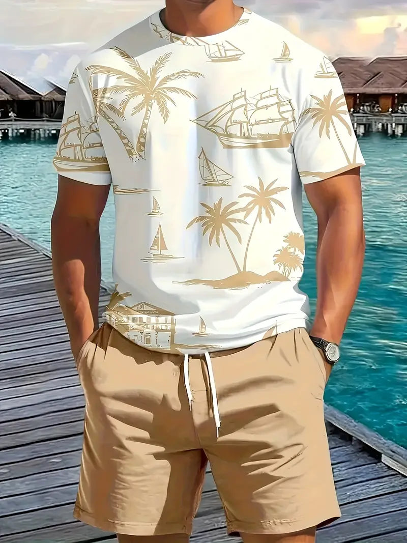 Barea | T Shirt Shorts Set Tropical Print