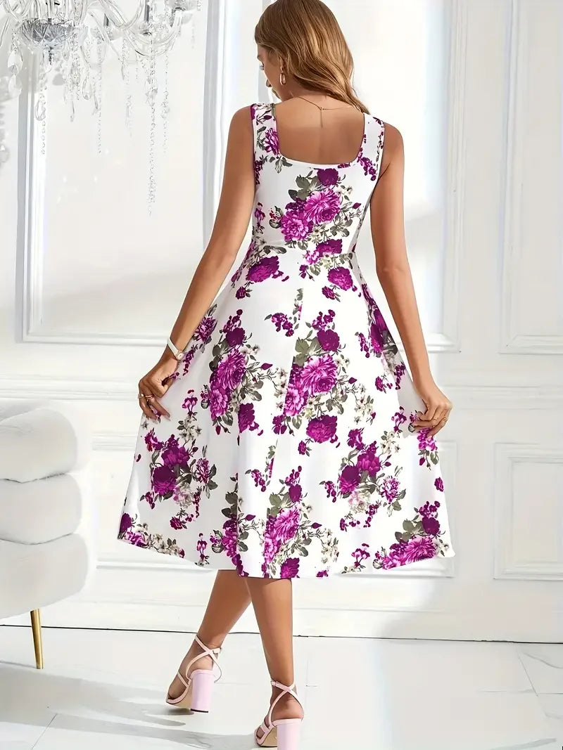 Nikolina | Floral Sleeveless A-Line Dress