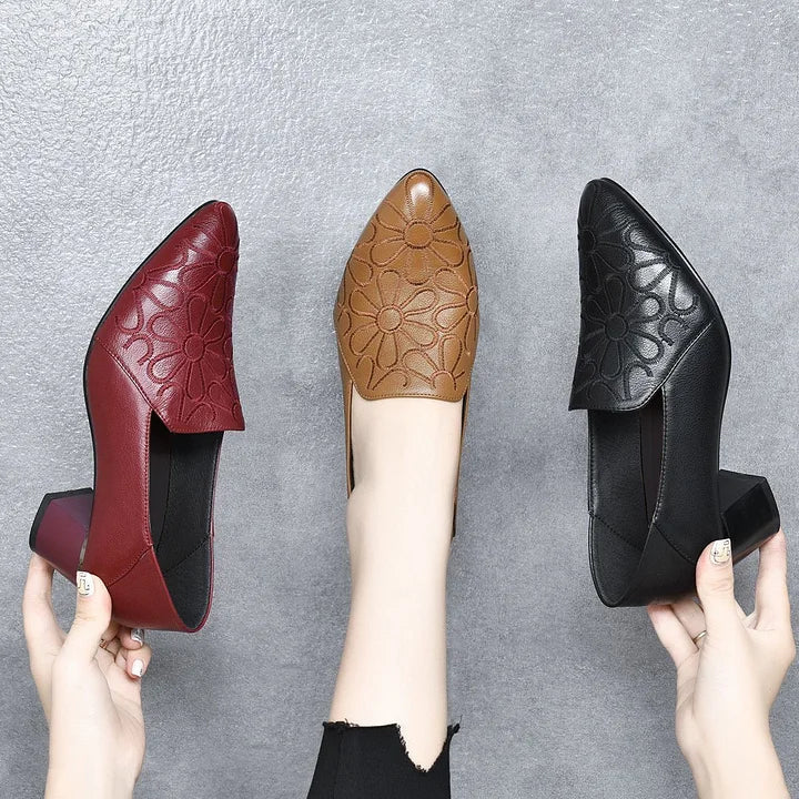 Minhora - Pointed Toe Block Heel Pumps