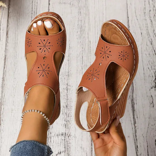 Setia | Wedge Sandals Cut Out Slingback Design