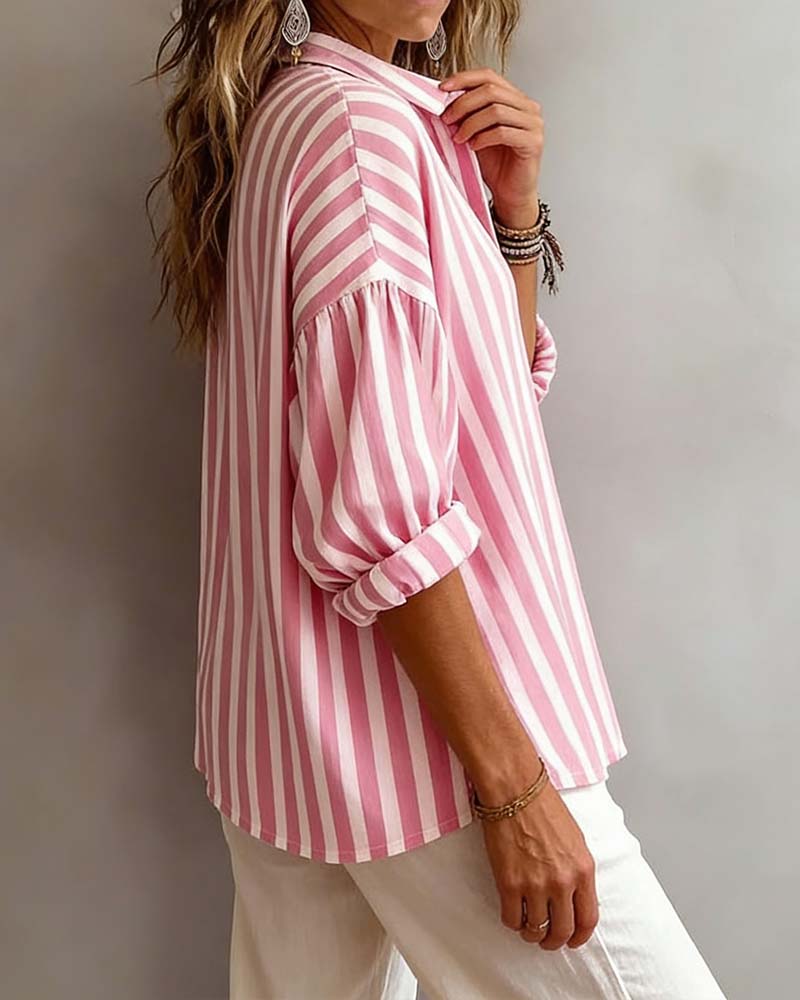 Jessy | Striped Relaxed Collar Blouse