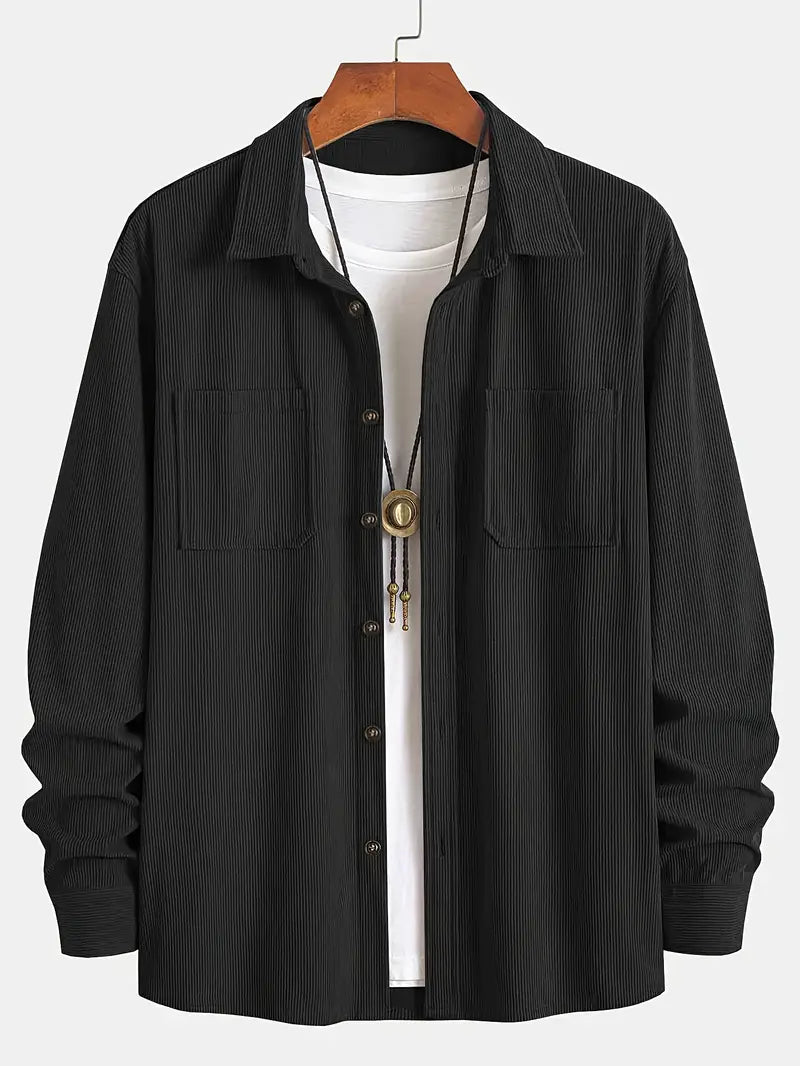 Rickey | Corduroy Button-Up Shirt with Chest Pockets