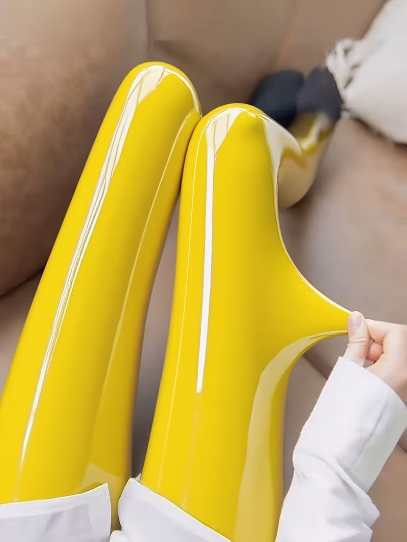 Bekah | Footed Tights with High-Shine Stretch Finish