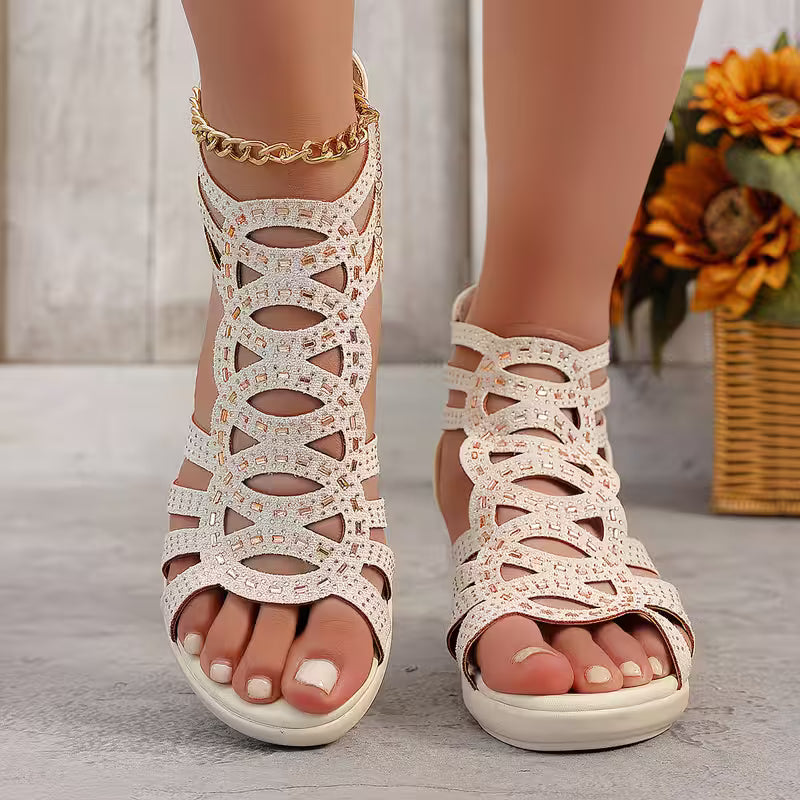 Umona – Open Toe Cut Out Wedge Sandals