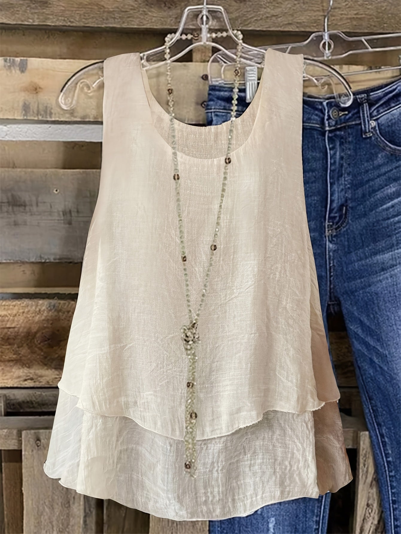 Cressida | Sleeveless Layered Swing Vest Top