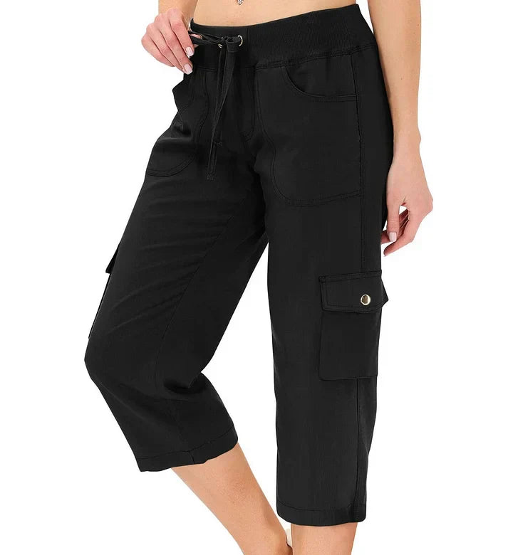 Mileni | Drawstring Cargo Cropped Trousers