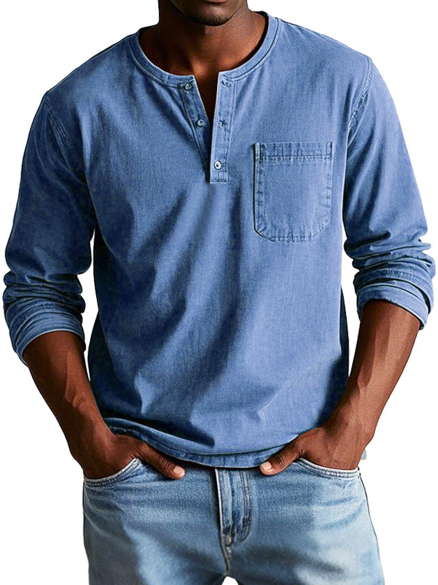 Gerry | Classic Casual Long Sleeve Henley Cotton Shirt