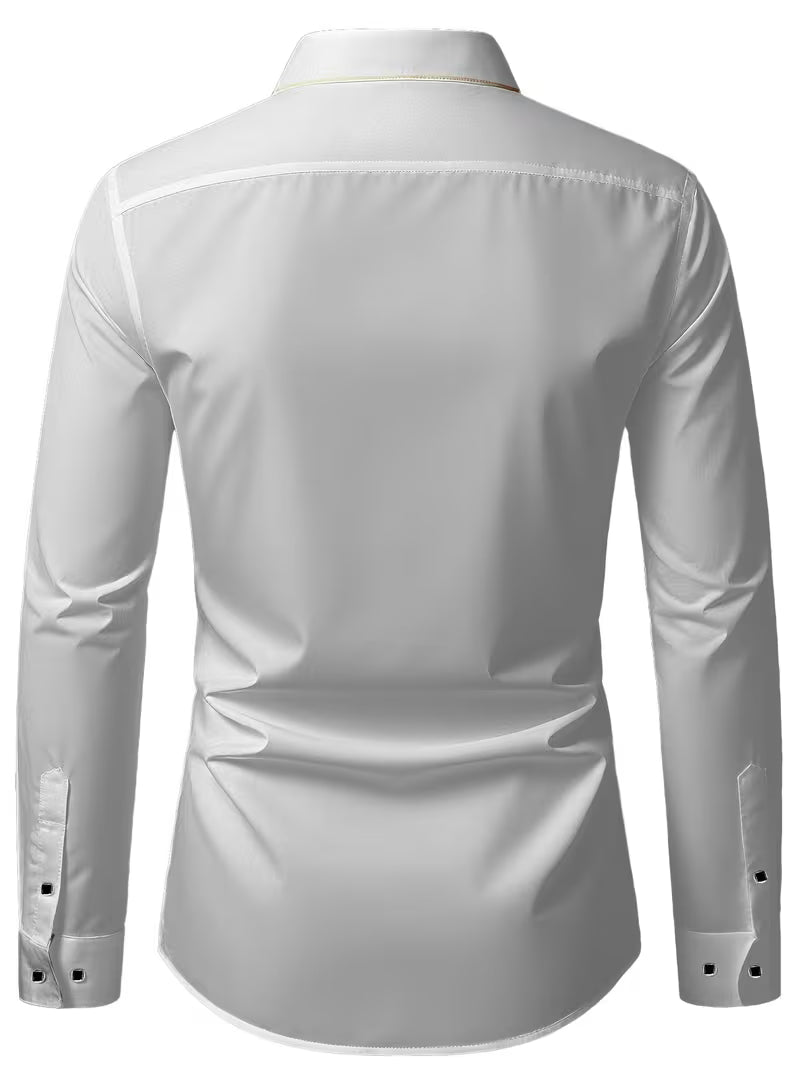 Daven | Long Sleeve Contrast Trim Button Shirt
