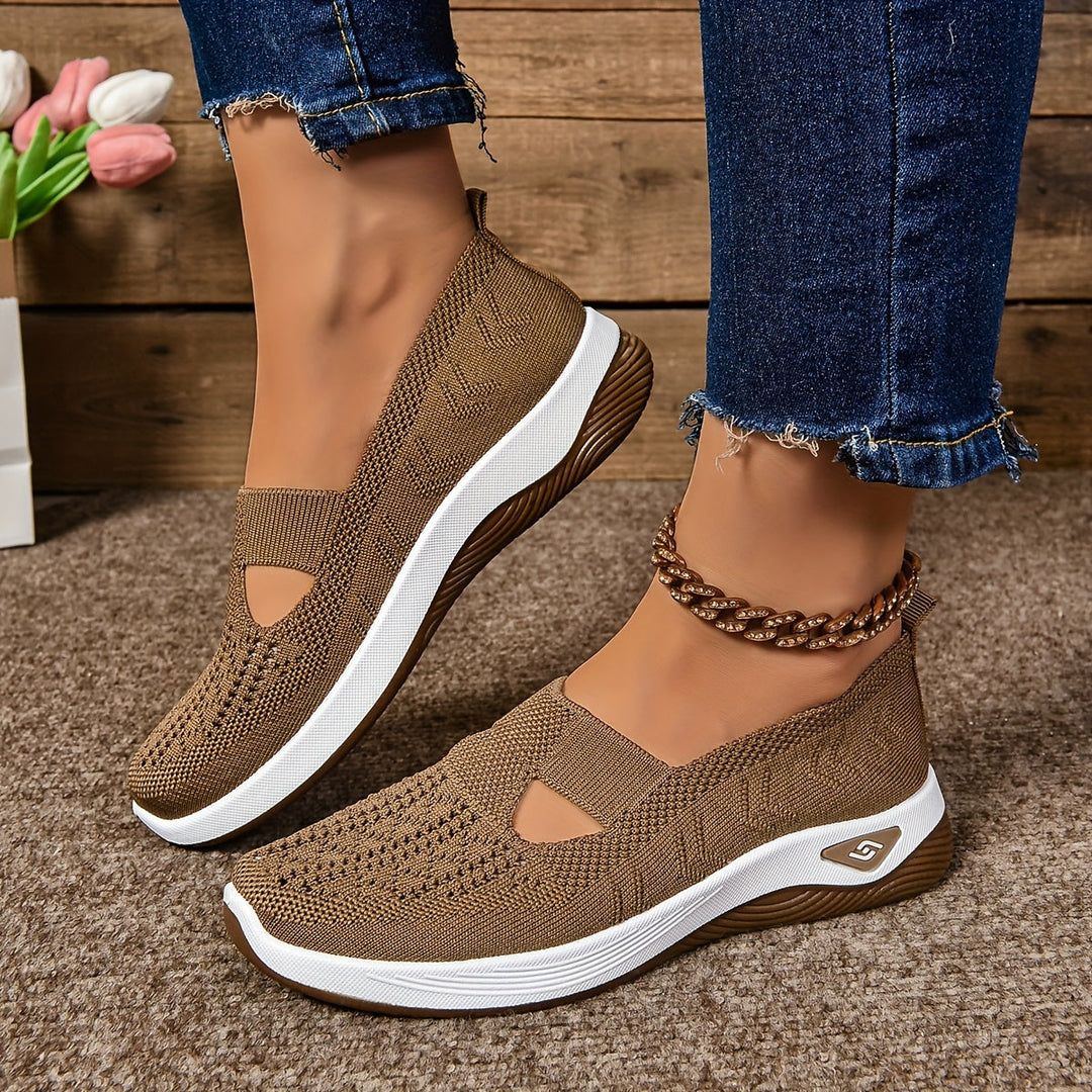 Raquel | Knit Slip-On Sneakers with Cutout Design