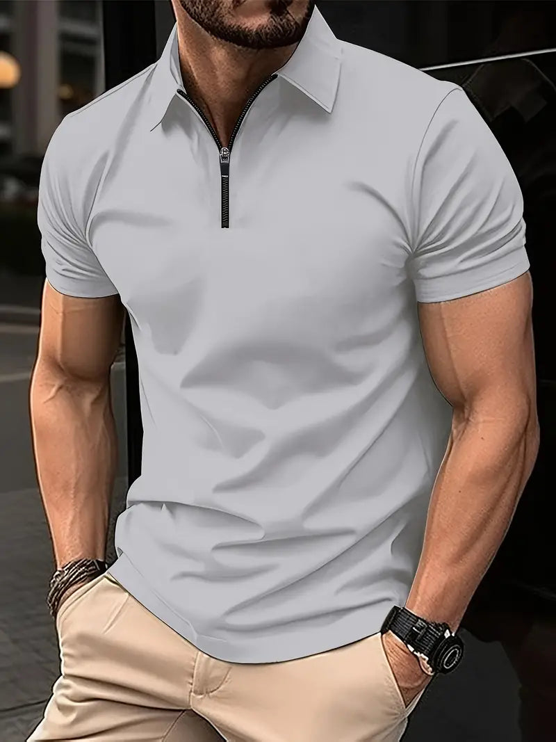 Ilan | Zip Neck Short Sleeve Polo