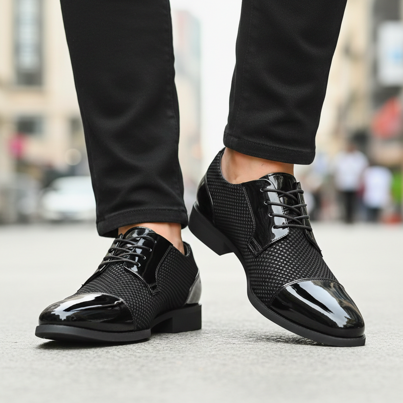 Dernard | Glossy Lace-Up Dress Shoes