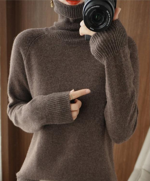 Amber | Long Sleeve Turtleneck Jumper with Ribbed Detail