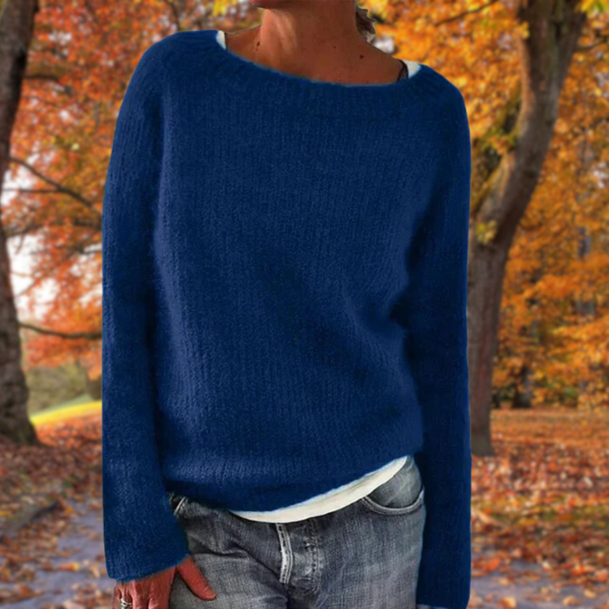 Haydee | Knit Sweater Wide Neck Long Sleeve Relaxed Fit