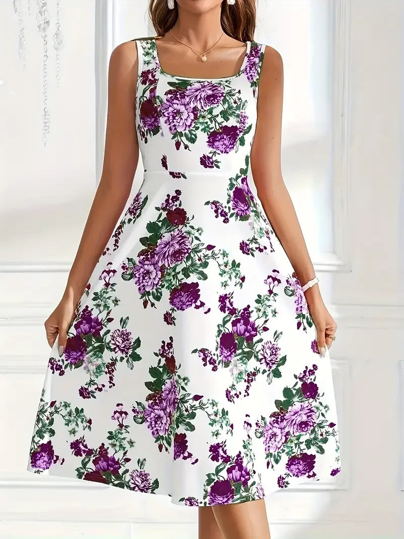 Nikolina | Floral Sleeveless A-Line Dress